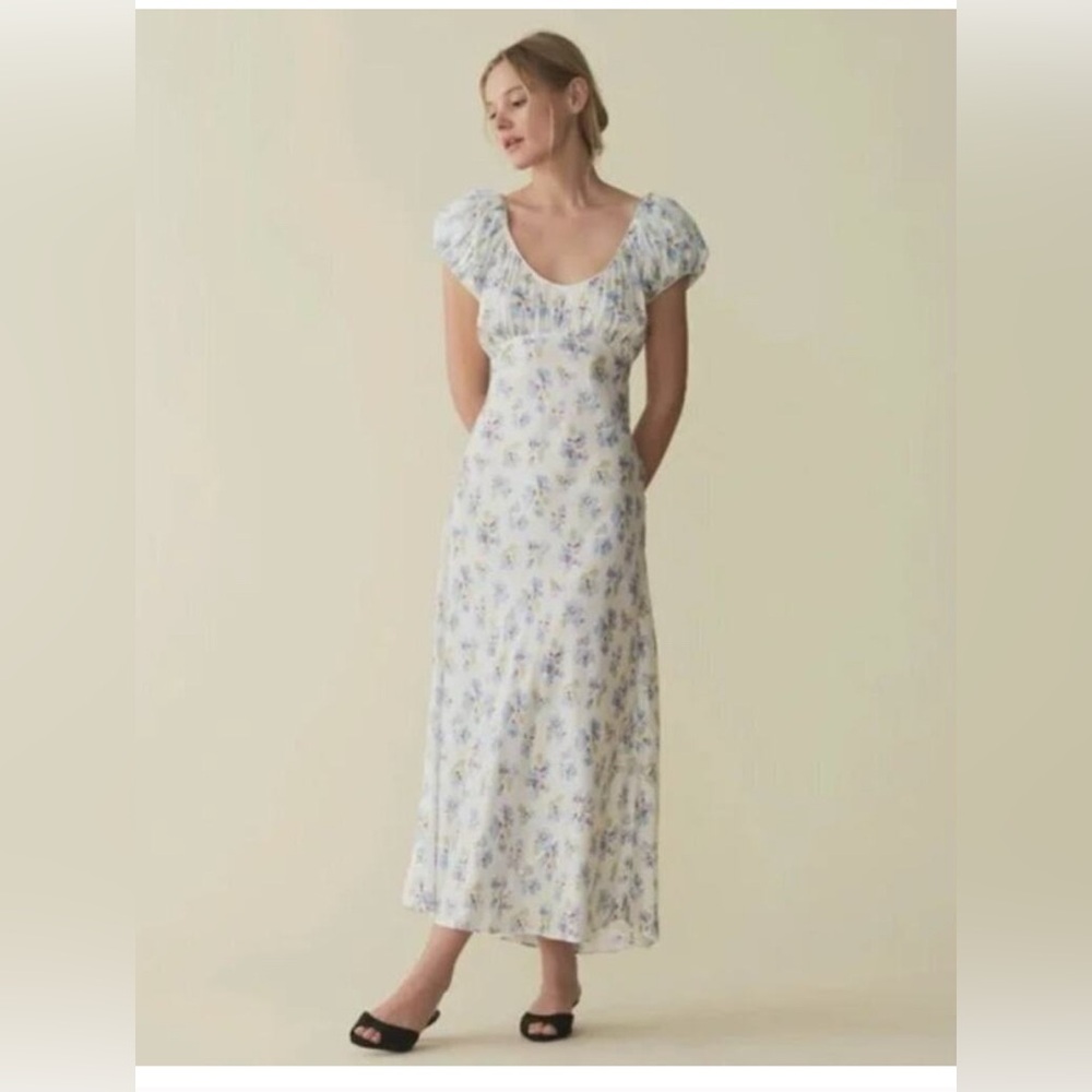 Doen Florencia Maxi Sundress with Puff Cap Sleeves NWT